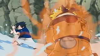 Naruto gets angry and awakens Kurama's chakra to stop Sasuke - Naruto vs Sasuke