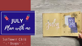 Plan with me JULY 2020 CRAFT PAPER- JULY plan with me bullet journal setup