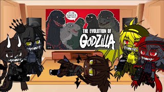 The kaiju react to The Evolution of Godzilla (Animated) | Gacha club