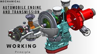 3D Mechanism of Automobile Transmission and Engine | Detailed CAD Design & Animation #3d #engine