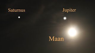 De Maan bij Jupiter en Saturnus