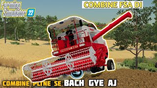 FARMING SIMULATOR 22 INDIAN MOD CHALLENGE HINDI| COMBINE PLTNE SE BACH GYE❌😔