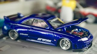 Skyline gtr r33 work limited edition wide body mini gt unboxing die cast 1/64