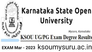 KSOU Published Results Exams  Mar - 2023 