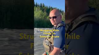 Struggling While Fishing For Salmon in Alaska. #alaska #fishing