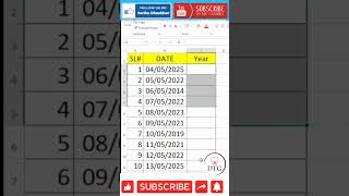 extract year from date in excel #short_  #excel #exceltips  #exceltutorial #msexcel #microsoftexcel