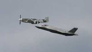 AIRPOWER 24 | USAF F-35 LIghtning II & P-51 Mustang Heritage Flight