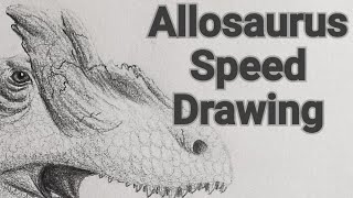 Allosaurus Speed drawing PaleoArt (REMAKE)