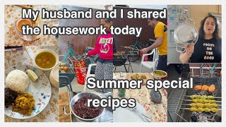 Full time working mom busy morning routine | breakfast lunch and bbq dinner recipes