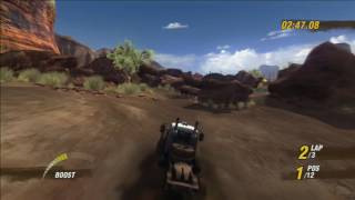 Big Rig ripping through the mud, dirt and gravel MotorStorm gameplay