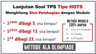 BAHAS SOAL TPS SISA PEMBAGIAN LEBIH MUDAH DENGAN MODULO (Bagian 2)