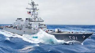 Life Aboard US Massive Destroyer Battling Scary Waves in the Ocean