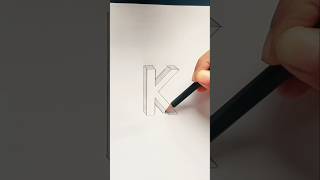 How to draw 3D letter K | 3D letters drawing| drawing with pencil | pencil sketch #3ddrawing #shorts