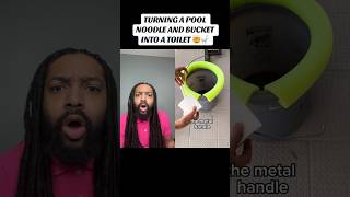 Turning a pool noodle and bucket into a toilet 🤯🚽 #youtubeshorts #shorts