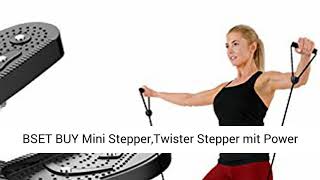 BSET BUY Mini Stepper,Twister Stepper mit Power Ropes,Stepper für Zuhause,Step Fitnessgeräte