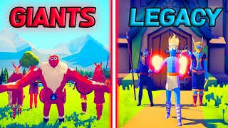 GIANT UNITS TEAM vs LEGACY TEAM - Totally Accurate Battle Simulator | TABS