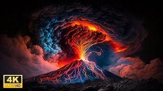 Discover Iceland Volcano Eruption & Lava Flows in 4K Video Ultra HD with Relaxing Music