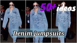 #girlsfashiontrend  Denim jumpsuit outfit ideas | summer outfit ideas for girls | college wear