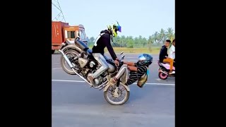 stoppie with Enfield 😱😍🤤|| Royal Enfield whatsapp status || Mad Biker's Dream