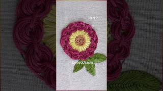 Splendid flower embroidery design for beginners #handembrodiery