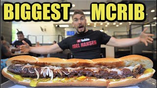 WORLDS BIGGEST MCDONALD’S ‘MCRIB’ CHALLENGE (Uncut With Eating Sounds) McDonald's BBQ Rib Sandwich