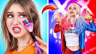 Una ragazza povera si innamora di un milionario! Makeover estremo: da poverella a Harley Quinn!