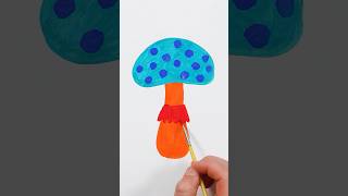 Amazing Mushroom 🍄 Painting! Art for Kids  #shorts #painting #art #viral