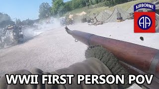 82nd Airborne troops attack MG42 Position | First Person WWII Reenactment | Battleclip