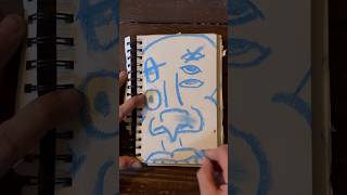 Daily Faces Challenge: Day 208/365 - Chalk Drawing in my Sketchbook | Quick Art Timelapse #shorts