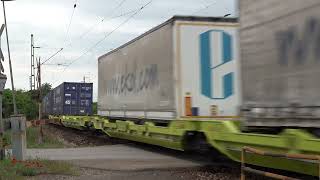 2023 - HU - 2x ÖBB 1116 Taurus locos with an Rail Cargo Group intermodal KLV train, in Monorierdő