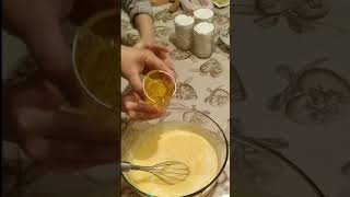 Preparation of chocolate cake.