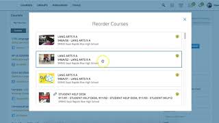 Reorder Courses Schoology