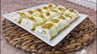 Halawet el jibn(Arabic dessert with cheese) /pirinçli peynir helvası tarifi /حلاوة الجبن بالرز