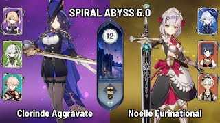 C0 Clorinde Aggravate | C6 Noelle Furinational Team | New Spiral Abyss 5.0 | Genshin Impact