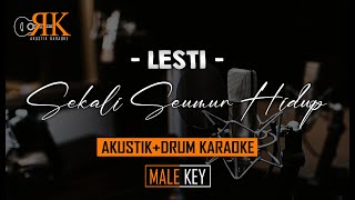 Sekali Seumur Hidup - Lesti | Akustik+Drum Karaoke (Nada Pria)