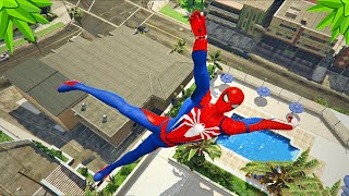 GTA 5 Iron Spiderman Crazy Water Ragdolls & Jumps ( Euphoria Physics )