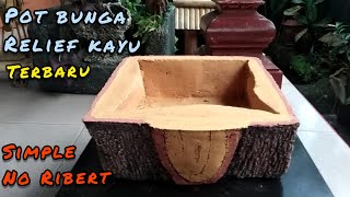 POT BUNGA RELIEF KAYU TERBARU, Cara mudah membuat pot bunga relief kayu,