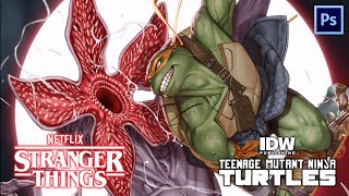 【IDW】 TMNT X Stranger Things #4 Exclusive By InHyuk Lee (닌자거북 vs 기묘한 이야기 #4 By 이인혁)