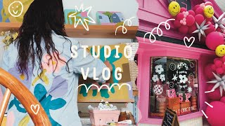 studio vlog ☺ paint with me, studio makeover, creative moments + a window mural job!