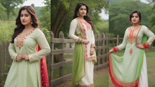 [4K] AI ART Indian Lookbook Girl video Beautiful Shalwar Kameez Color new stylish Design model 10