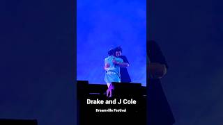 Drake and JCole embrace at Dreamville Festival 2023 #dreamvillefestival #drake #jcole