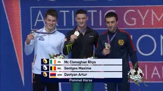 Pommel Horse Final Medal Ceremony European Championships 2023 Antalya