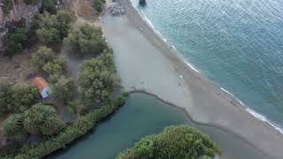 Aerial Cretan Video in Preveli palm forest Rethymnon