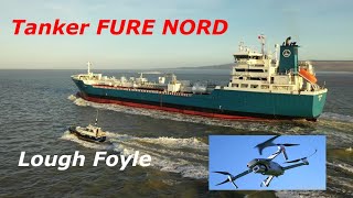 Tanker FURE NORD At Sunset On Lough Foyle - DJI Mavic 2 Pro