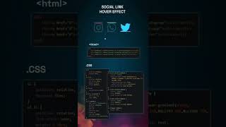 Social Link Hover Effect using HTML & CSS