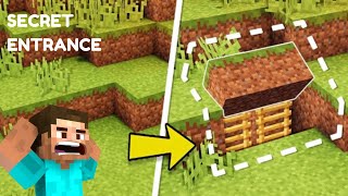 How do you make invisible entrance in Minecraft? 2022 secret entrance minecraft #minecraft