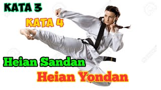 KATA 3 dan KATA 4 KARATE | Heian Sandan dan Heian Yondan | Materi Ujian Naik Sabuk Kuning Karate