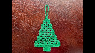 Tree Ornament, Filet Crochet, #1