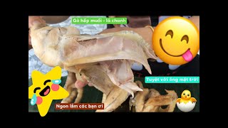 Gà Hấp Muối - Lá Chanh - Steamed Chicken with Salt - 用鹽蒸雞 - Курица на пару с солью -ໄກ່ຫນື້ງດ້ວຍເກືອ