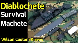 Survival Machete Wilson Custom Knives Diablochete bushcraft survival kit knife